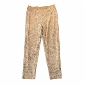 Chico’s NEW Sz. 1 Tan Camel Pull On Lace Boho Chic Charming Workwear Ankle Pants